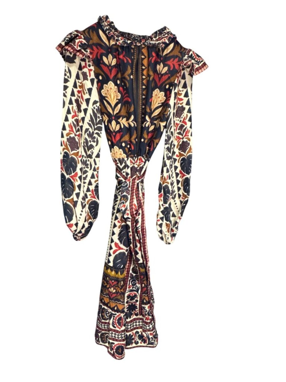 NWT Farm Rio Tapestry Garden High Neck Long Sleeve Dress Medium MSRP $399 - Picture 3 of 13